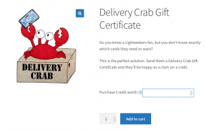 Delivery Crab Gift Certificates
